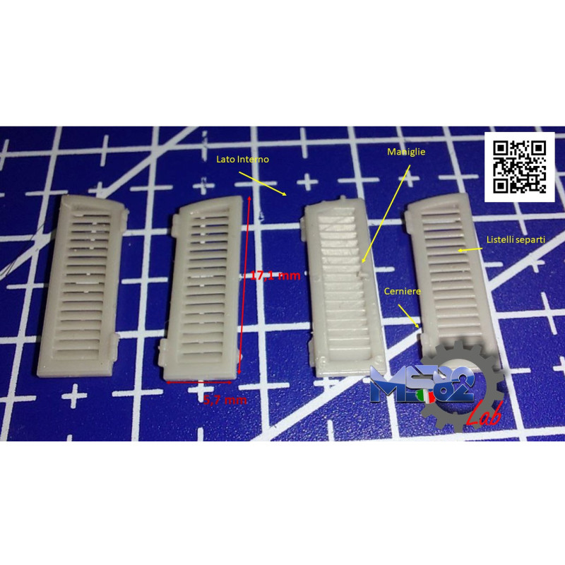 Persiana per finestra ad arco con ante separate, H0, cod. 10040124